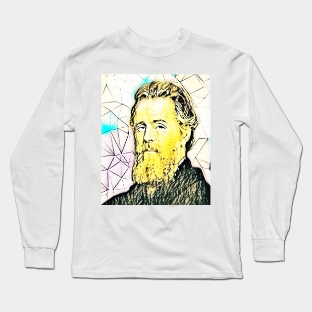 Herman Melville Portrait | Herman Melville Artwork 2 Long Sleeve T-Shirt by JustLit